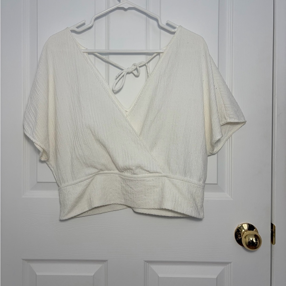 Elegant White Wrap Top